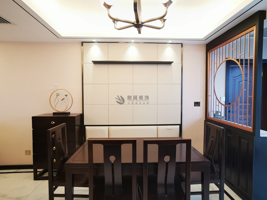 西安鲁班装饰出品永和璞玉160平米新中式实景照片——餐厅设计实景照片
